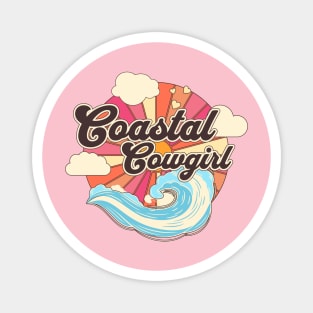 Coastal Cowgirl Retro Vintage Aesthetic Illustration Tee - Beach Vibes Magnet